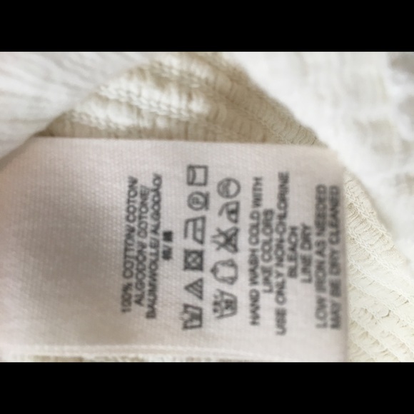 Free People Cream Cotton Top Sz Med - Picture 4 of 4